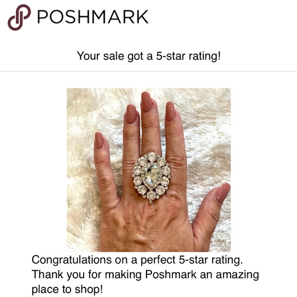 Rhinestone ring stretchable NWT - Picture 4 of 6